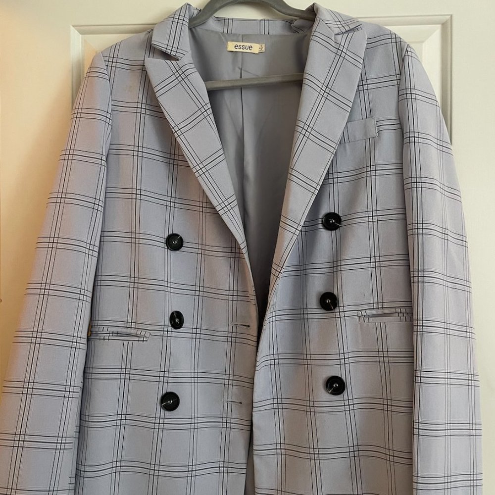 Light Purple Plaid Blazer